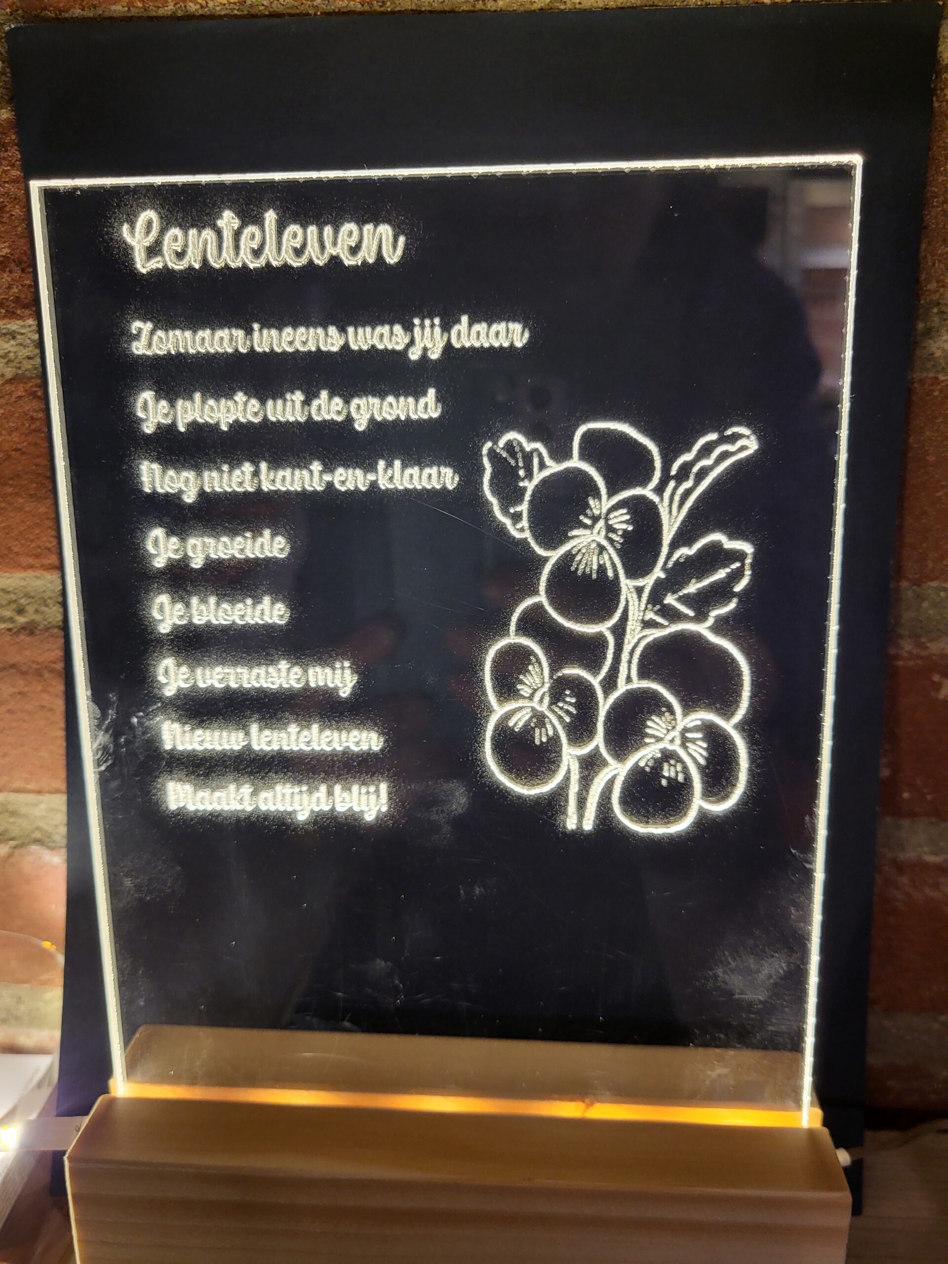 plexiglas met tekst Masterlines